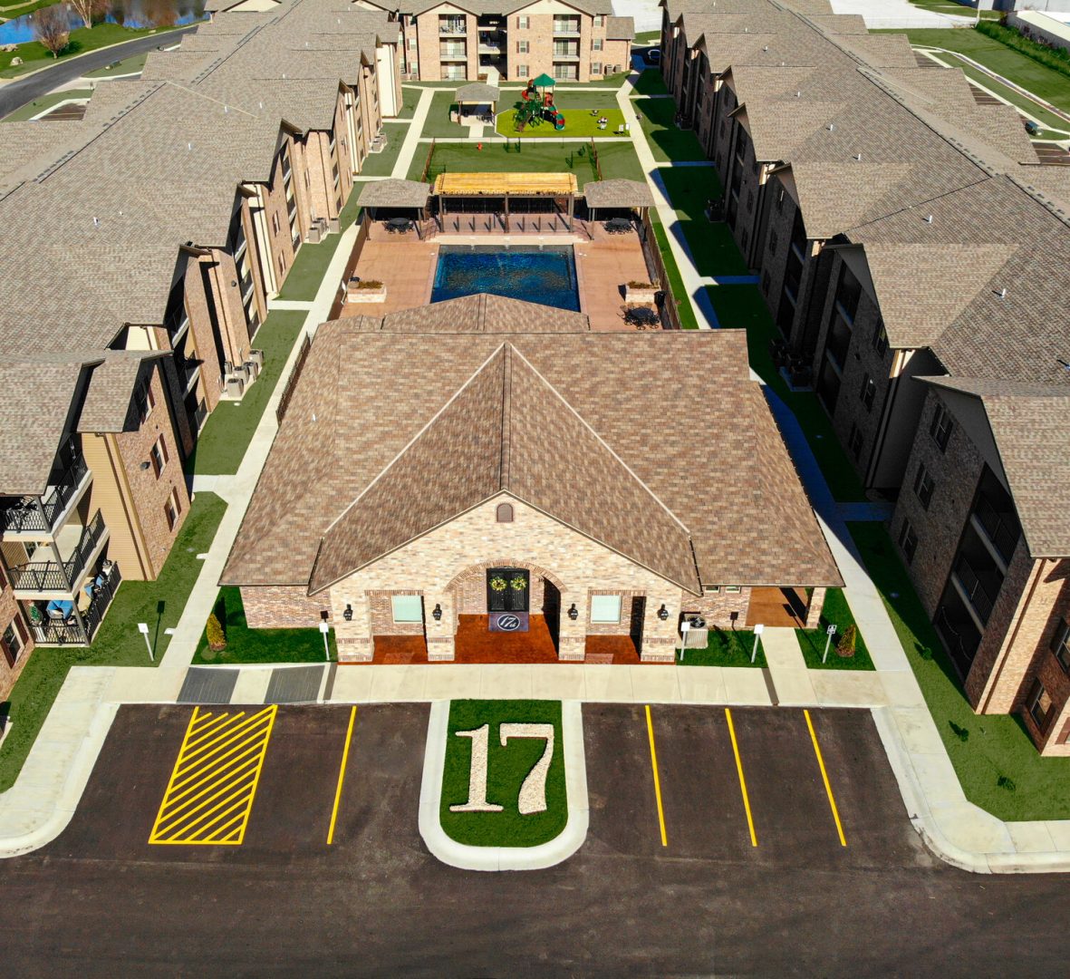 Overhead view of 17th Place Apartments in Webb City, MO