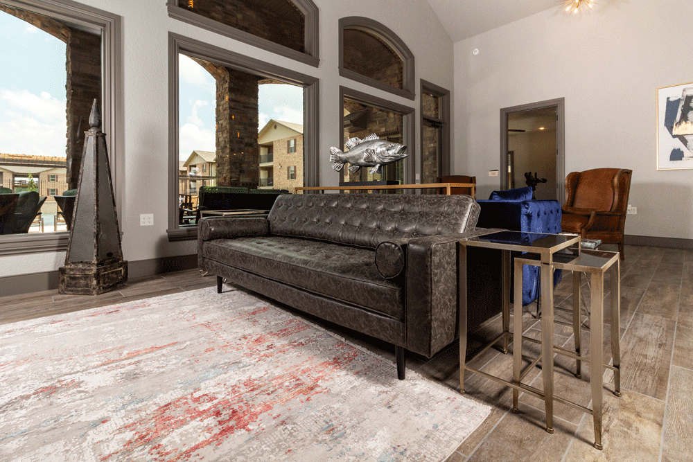 17th Place Apartments lobby couch